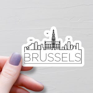 Sticker Bruxelles, stickers de voyage en vinyle, Sticker Belgique, pays européen, Sticker Europe bouteille d'eau, stickers pour ordinateur portable, cadeau souvenir - S900