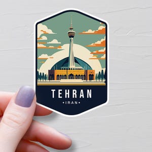 Sticker Téhéran, Stickers voyage en vinyle, Stickers pays d'Iran, Stickers Asie et Moyen-Orient, Sticker bouteille d'eau, Stickers ordinateur portable - S803