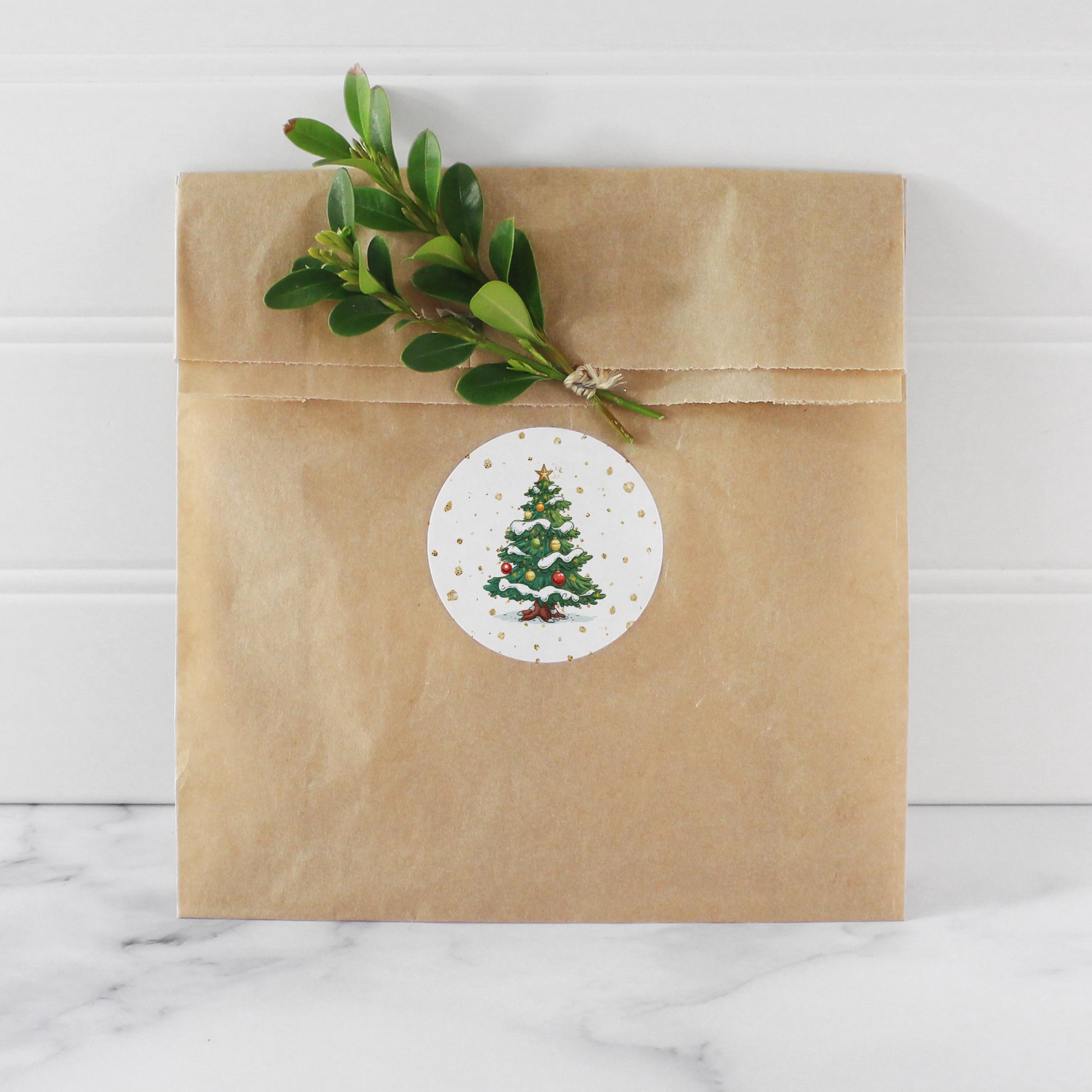 48 Round Santa Christmas Envelope Seals / Labels / Stickers - 1.2 Inch - Handmade Style