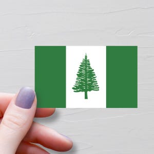 Norfolk Island Flag Sticker, Vinyl Travel Stickers, World Flags, Water Bottle Sticker, Laptop Decals, Luggage Sticker - F188