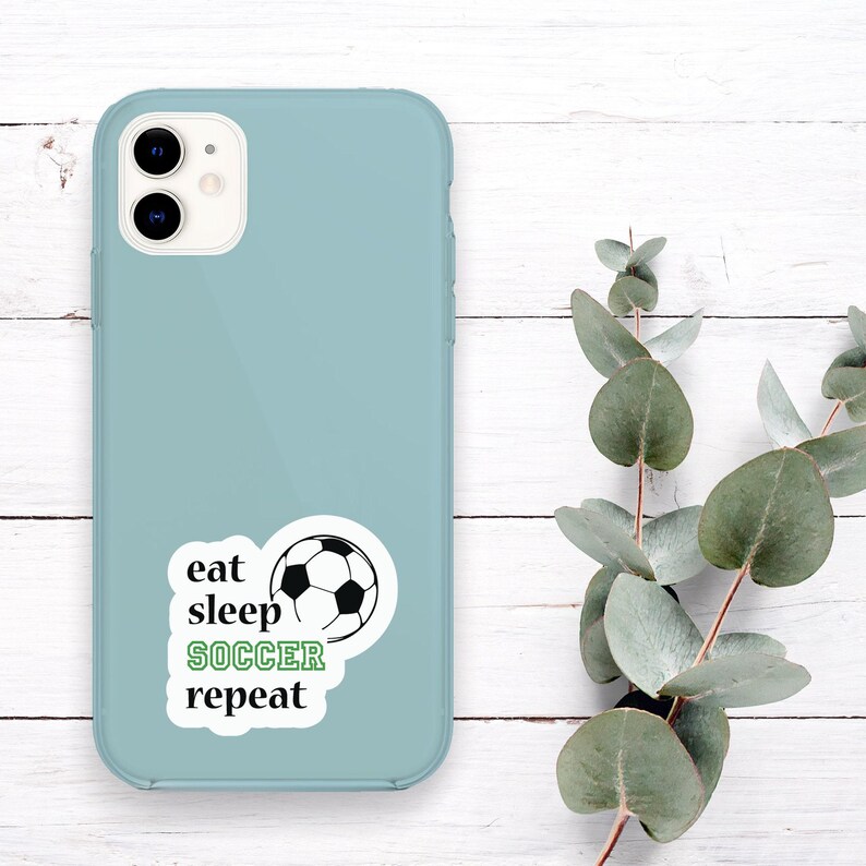 Eat Sleep Soccer Repeat Sticker, Vinyl Stickers, Soccer Lover Water Bottle Stickers, Soccer Stickers, Soccer Team Gift, Soccer Fan Gift - S6 image 4