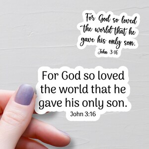 Waterproof Bible verse decal for water bottles and laptops
Custom scripture sticker with choice of font and color