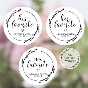 His Favorite Her Favorite Our Favorite Stickers, Wedding Candy Bags Stickers, His And Her Favorite Stickers, Wedding Candy Favors Labels