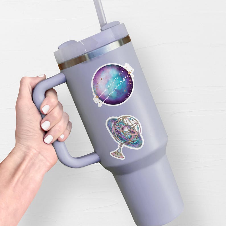 Outer Space Theme Sticker Pack of 5, Vinyl Stickers, Outer Space Stickers, Celestial Galaxy Stickers, Water Bottle Stickers, - SG100 image 3