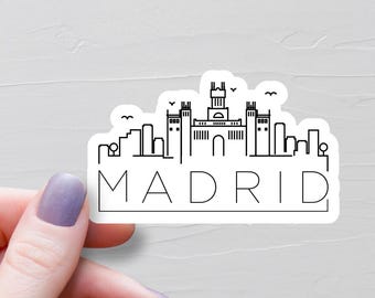 Madrid-klistermärke, vinylreseklistermärken, Spanien-klistermärken, europeiskt land, vattenflaskklistermärke, laptop-klistermärken, bagageklistermärken - S960