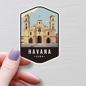 Havana Sticker, Vinyl Travel Stickers, Capital Of Cuba Stickers, Vacation Water Bottle Sticker, Laptop Sticker, Luggage Stickers - S849