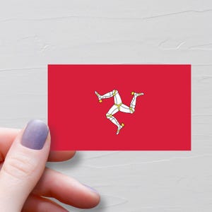 Autocollant drapeau de l'île de Man, stickers de voyage en vinyle, cadeaux souvenirs touristiques, autocollant bouteille d'eau, décalcomanies pour ordinateur portable, autocollant de bagage - F121