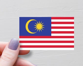 Malaysia Flaggen-Aufkleber – 4 Stück, Je 5,1 X 2,5 Cm | Wetterfestes Vinyl | Für Auto, Helm, Fenster