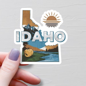 Idaho Sticker, Vinyl Stickers, Travel Stickers, Idaho Map Sticker, Idaho State Decal, Water Bottle Stickers, USA States Sticker - S440
