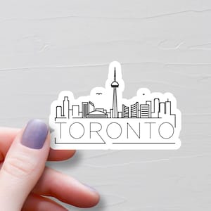 Sticker Toronto, autocollants de voyage en vinyle, décalcomanie de la tour CN, horizon de la ville, autocollants Ontario Canada, autocollants bouteille d'eau, décalcomanies pour ordinateur portable - S1026