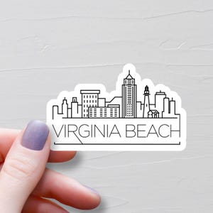 Sticker Virginia Beach, autocollants en vinyle, autocollants de voyage, autocollant Virginie, État de Virginie, autocollants pour bouteilles d'eau, tourisme en Virginie - S1031