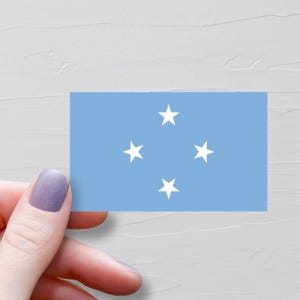 Pegatina de la bandera de Micronesia de los Estados Federados, pegatinas de vinilo para viajes, banderas del mundo, pegatinas para botellas de agua, calcomanías para portátiles y pegatinas para equipaje - F167
