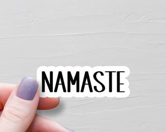 Namaste Sticker, Waterproof Vinyl Stickers, Laptop Water Bottle Stickers, Yoga Stickers, Meditation Stickers, Yoga Lover Gift - WS30