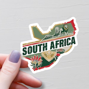 South Africa Sticker, Vinyl Stickers, South Africa Travel Stickers, South Africa Map Sticker, Suitcase Stickers, Water Bottle Sticker - S389
