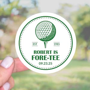 Autocollants pour cadeaux de fête d'anniversaire golf, 40e anniversaire, remerciements, thème golf, étiquettes cadeaux pour invités Fore Tee