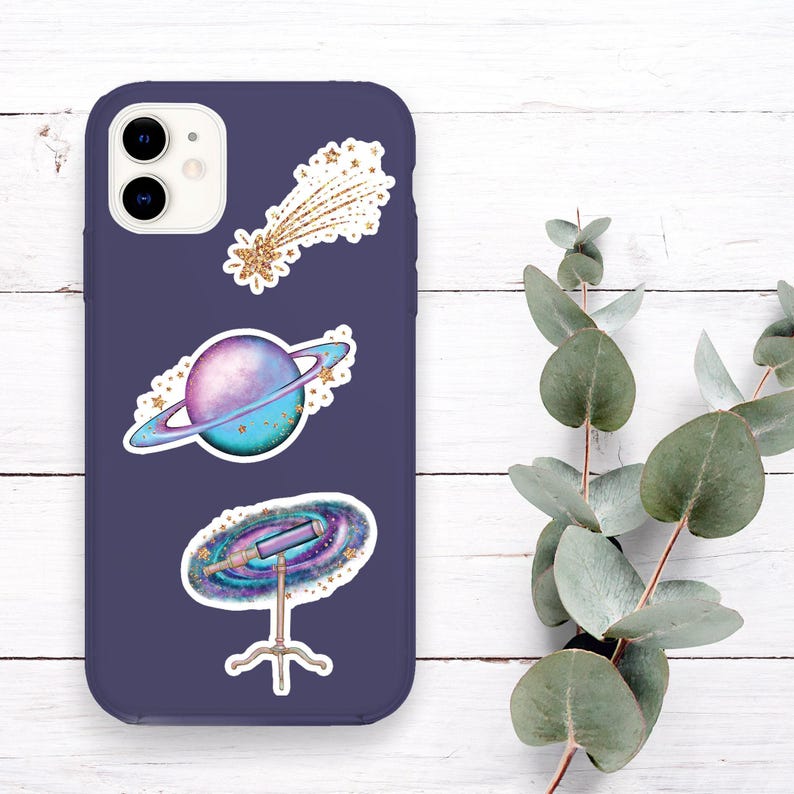Outer Space Theme Sticker Pack of 5, Vinyl Stickers, Outer Space Stickers, Celestial Galaxy Stickers, Water Bottle Stickers, - SG100 image 5