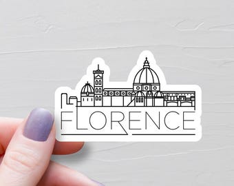 Sticker Florence, Stickers voyage en vinyle, Stickers Italie, Sticker bouteille d'eau, Sticker pour ordinateur portable, Sticker bagage, Souvenir italien - S928