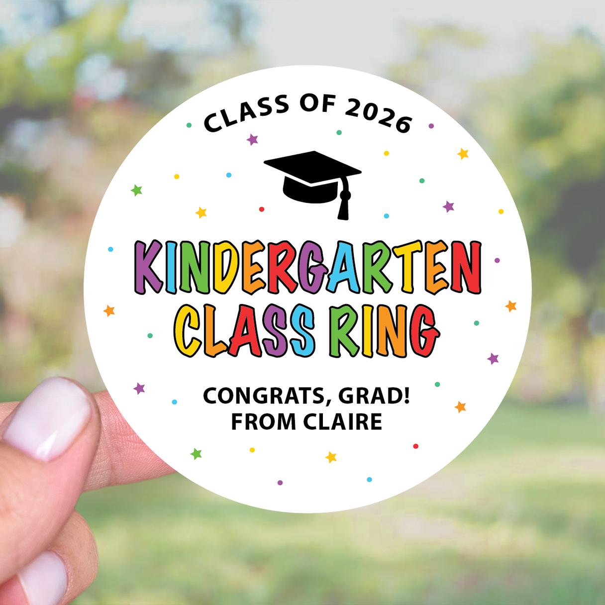 Kindergarten Class Ring Sticker, Prek Graduation Party Favors ...