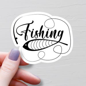 Fishing Sticker, Vinyl Stickers, Water Bottle Stickers, Laptop Stickers, Fishing Gifts, Angler Gift, Fisherman Gift, Tackle Box Decal - S542