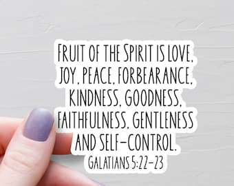 Galatians 5:22 Sticker, Vinyl Christian Stickers, Fruit Of The Spirit, Bible Verse Sticker, Faith Stickers, Bible Journaling Sticker - WS534