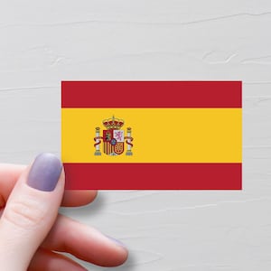 Spanien Flagge Aufkleber, Vinyl Reiseaufkleber, Spanische Flagge, Länder Flaggen, Wasserflasche Aufkleber, Laptop Aufkleber, Gepäckaufkleber, F240