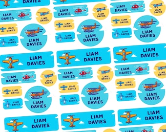 Daycare Labels, Airplane Stick On Clothing Labels, Custom Name Labels, Waterproof School Labels, Name Stickers, Camp Labels, Dishwasher Safe