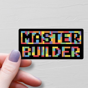 Master Builder Sticker, Vinyl Stickers, Master Builder Gift, Building Blocks, Toy Brick Builder, Water Bottle Sticker, Laptop Sticker - S249