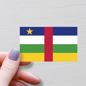 Central African Republic Flag Sticker, Vinyl Travel Stickers, Water Bottle Sticker, Laptop Decals, Luggage Sticker, Souvenir Gifts - F52