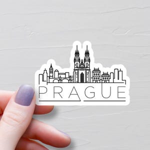 Sticker Prague, Stickers voyage en vinyle, Sticker République tchèque, Pays européen, Sticker bouteille d'eau Europe, Stickers ordinateur portable, Souvenir, S993