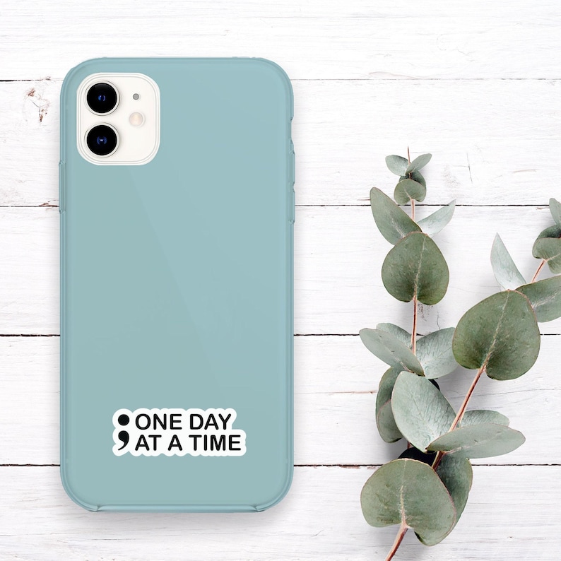 Semi Colon Sticker, Vinyl Stickers, ; One Day At A Time, Water Bottle Sticker, Laptop Decal, Suicide Awareness, Mental Health Gift - WS253 image 4