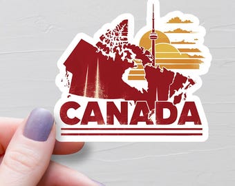Country Of Canada Sticker, Vinyl Stickers, Travel Stickers, Canada Map Sticker, Canada Decal, Water Bottle Stickers, Canadian Stickers, S376
