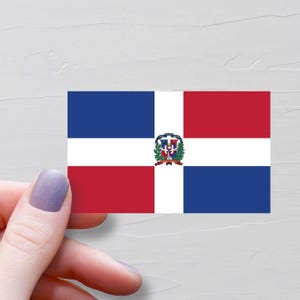 Dominican Republic Flag Sticker, Vinyl Travel Stickers, World Flags, Souvenir Water Bottle Sticker, Laptop Decals, Luggage Sticker - F76