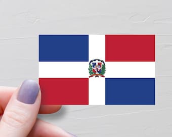 Dominican Republic Flag Sticker, Vinyl Travel Stickers, World Flags, Souvenir Water Bottle Sticker, Laptop Decals, Luggage Sticker - F76