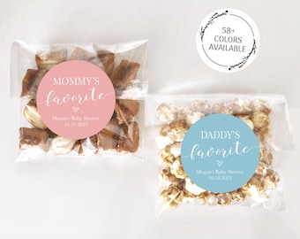 Baby Shower Candy Bags Stickers, Mommy's Favorite, Daddy's Favorite, Baby Shower Favors Labels, Thank You Stickers Baby Shower Treat Bags