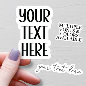 Autocollants personnalisés avec votre texte, Autocollants vinyles, Autocollants bouteilles d'eau, Autocollants Votre texte ici, Autocollants ordinateur portable, Autocollants personnalisés découpés
