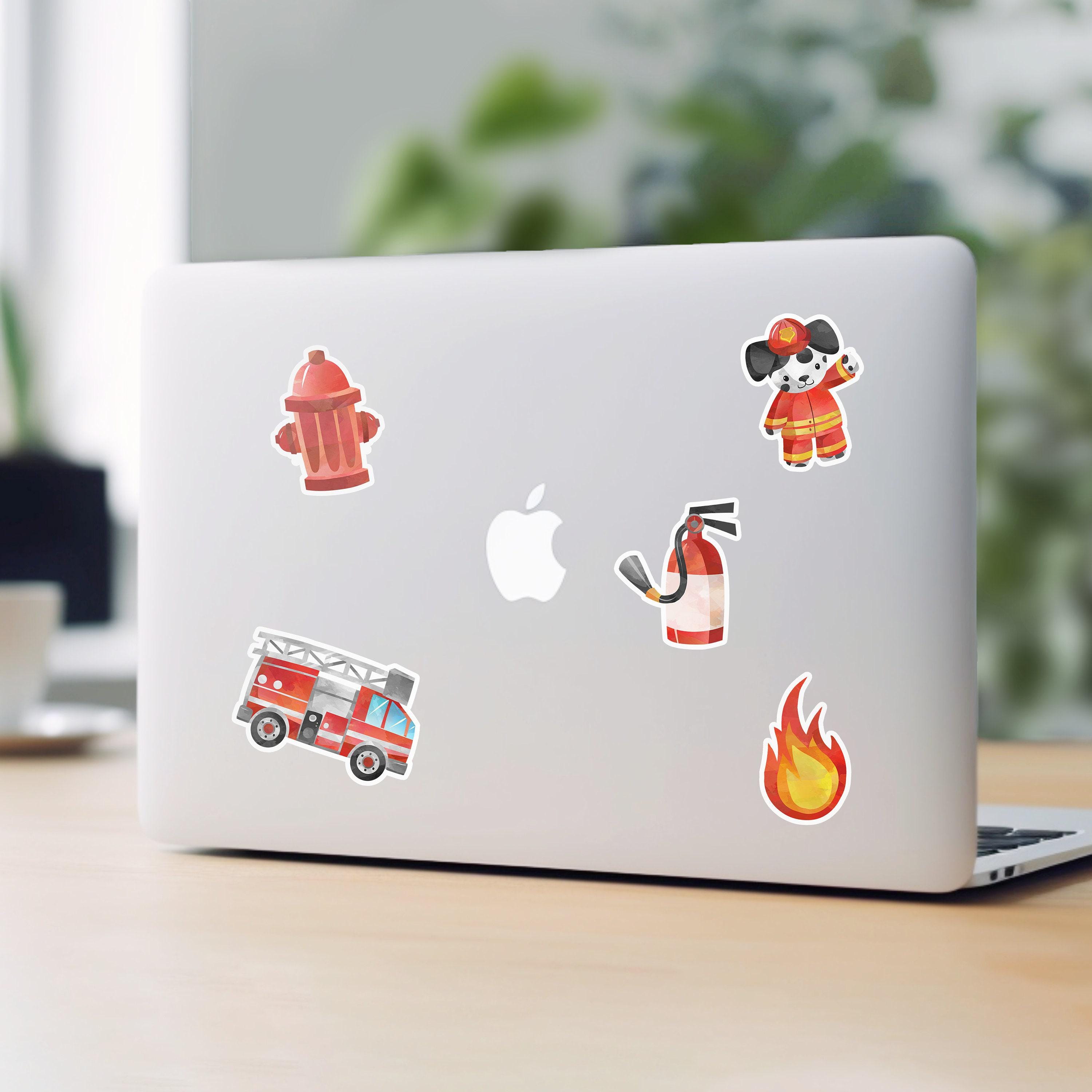 Fire Stickers Firefighter Sticker Pack of 5, Vinyl Stickers, Kids Firefighter ...