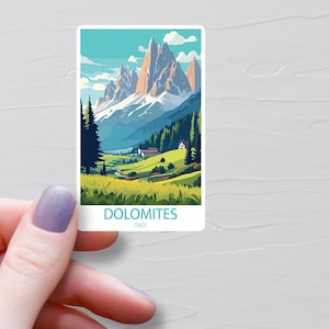 Sticker Dolomites, Stickers voyage en vinyle, Stickers Dolomites Italie, Sticker bouteille d'eau, Sticker pour ordinateur portable, Stickers bagages, Souvenirs - S643
