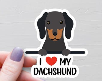 I Heart My Dachshund Sticker, Vinyl Stickers, Dachshund Stickers, Dachshund Gifts, Dachshund Lover Gifts, Laptop Water Bottle Stickers, S415