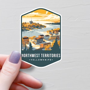 Sticker Territoires du Nord-Ouest, Stickers de voyage en vinyle, Sticker Yellowknife, Province du Canada, Stickers bouteilles d'eau, cadeaux souvenirs - S672