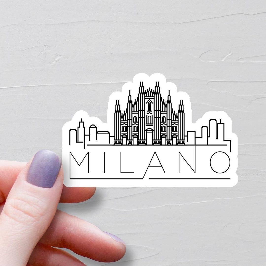 Milan Written Sticker Milano Sticker, Vinyl Travel Stickers, Milan Italy Stickers, Water ...