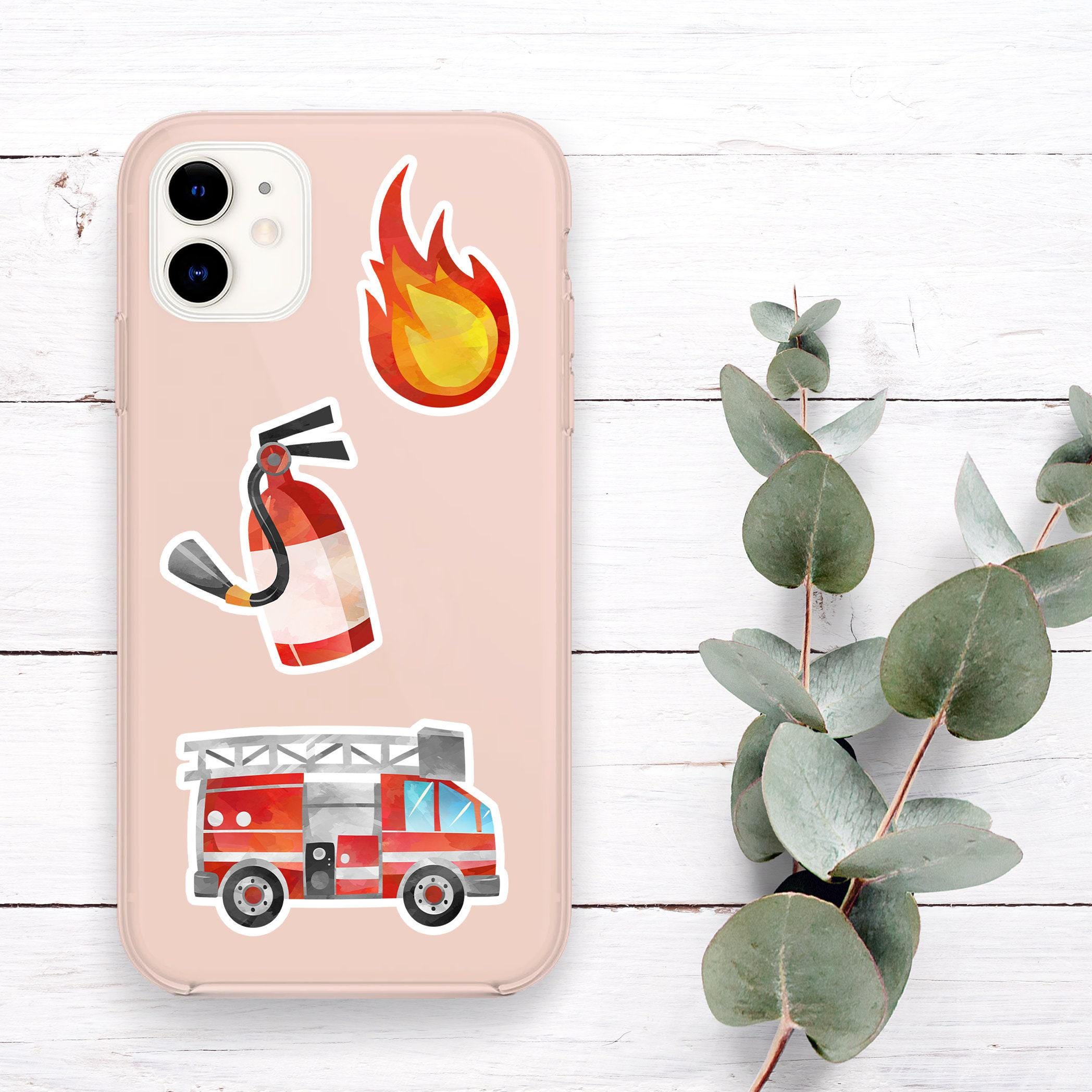 Fire Stickers Firefighter Sticker Pack of 5, Vinyl Stickers, Kids Firefighter ...