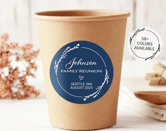 Family Reunion Stickers, Family Reunion Coffee Cup Stickers, Family Reunion Gifts Label, Family Reunion Favor Label, Drink Label Stickers
