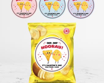 Valentine Chip Bag Labels, Personalized Class Valentines, Preschool Valentines, School Kids Valentines, Toddler Valentines Stickers