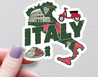 Adesivo Sagomato Milano Italia – Souvenir In PVC 12 Cm Per Auto, Moto, Laptop E Pareti
