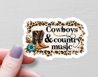 Cowboys und Country Musik Aufkleber, Vinyl Aufkleber, Wasserflasche Aufkleber, Laptop Aufkleber, Cowgirl Aufkleber, Geschenk für Country-Musikliebhaber - S317
