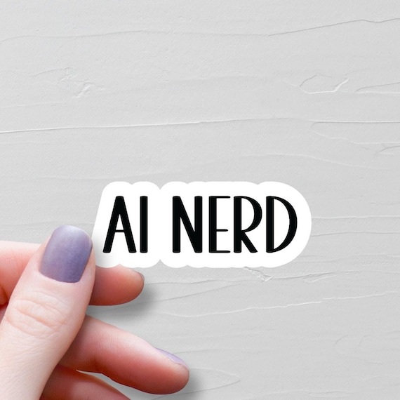AI Nerd Sticker, Waterproof Vinyl Stickers, Artificial Intelligence, Computer Programmer Gift, Laptop Water Bottle Stickers, AI Gift - WS169