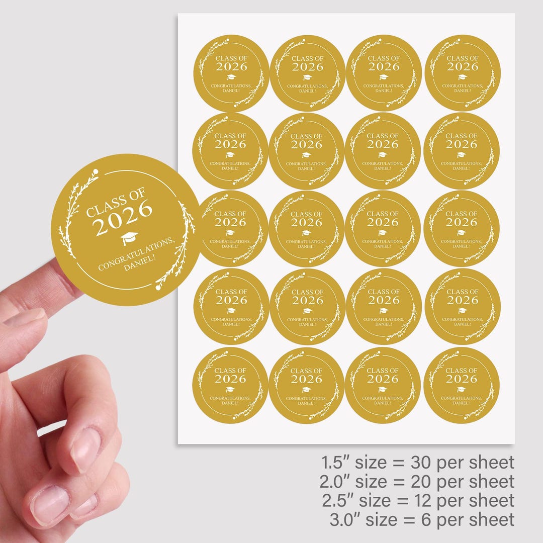 Class of 2026 Stickers Grad 2026 Graduation Party Favor Labels Custom ...