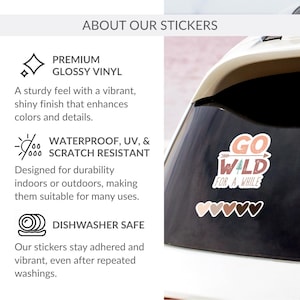 The image is a collage of several images, including a close-up of a car windshield with a sticker, a close-up of a car bumper with a sticker, and a close-up of a car bumper with a sticker. The image does not contain any text, and the focus is on the car stickers and their features.