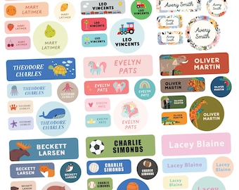 Etichette personalizzate per vestiti da stirare per bambini, etichette personalizzate con nome per scuola e asilo nido, etichette lavabili e resistenti per indumenti, etichette con nome impermeabili