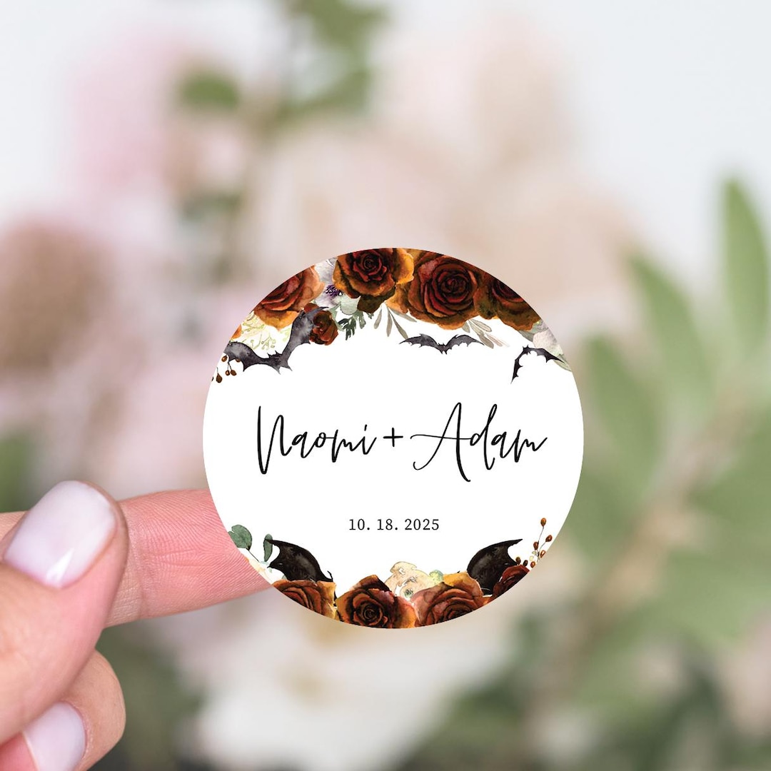 Goth Labels Gothic Wedding Favor Labels, Thank You Stickers, Halloween Wedding ...